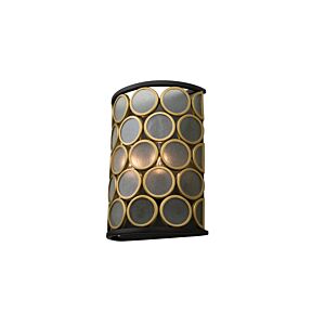 Corsa 2-Light Wall Sconce in Matte Black with Gold