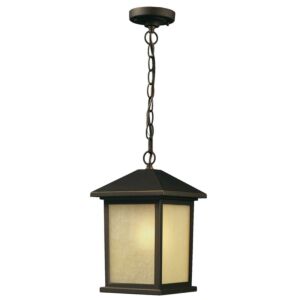 Z-Lite Holbrook 1-Light Outdoor Chain Mount Ceiling Fixture Light In Oil Rubbed Bronze