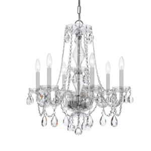 Crystorama Traditional Crystal 6 Light 25 Inch Traditional Chandelier in Polished Chrome with Clear Spectra Crystals
