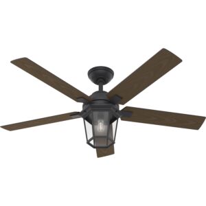 Candle Bay 1-Light 52" Ceiling Fan in Natural Black Iron