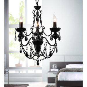 CWI Lighting Keen 3 Light Up Chandelier with Black finish