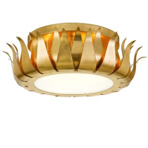 Crystorama Broche 3 Light 16 Inch Ceiling Light in Antique Gold