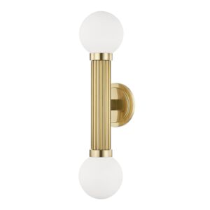 Reade 2-Light Wall Sconce in Aged Brass