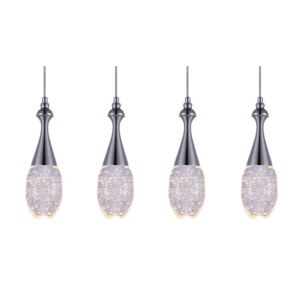 CWI Lighting Dior LED Multi Point Pendant with Chrome finish