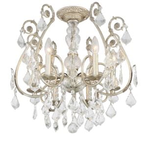  Regis Ceiling Light in Olde Silver with Clear Hand Cut Crystals