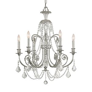 Crystorama Regis 6 Light 30 Inch Traditional Chandelier in Olde Silver with Clear Swarovski Strass Crystals