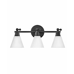 Hinkley Arti 3-Light Bathroom Vanity Light In Black