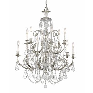 Crystorama Regis 12 Light 41 Inch Traditional Chandelier in Olde Silver with Clear Hand Cut Crystals