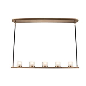 Kalco Library 5 Light Transitional Chandelier in Library Brass
