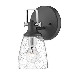 Hinkley Easton 1-Light Bathroom Vanity Light In Black With Chrome Accents