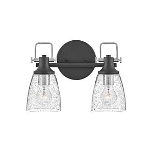 Hinkley Easton 2-Light Bathroom Vanity Light In Black With Chrome Accents