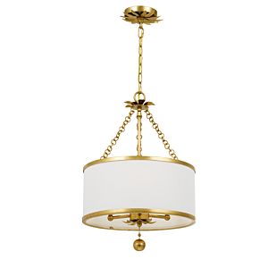 Crystorama Broche 3 Light 20 Inch Traditional Chandelier in Antique Gold
