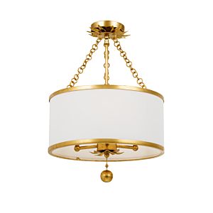 Crystorama Broche 3 Light 14 Inch Ceiling Light in Antique Gold