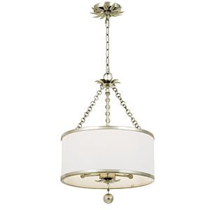  Broche Traditional Chandelier in Antique Silver