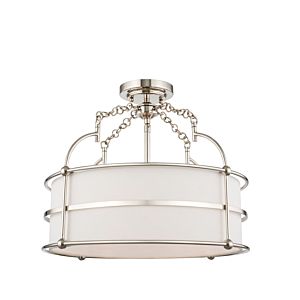 Kalco Carson 5 Light Contemporary Chandelier in Polished Nickel