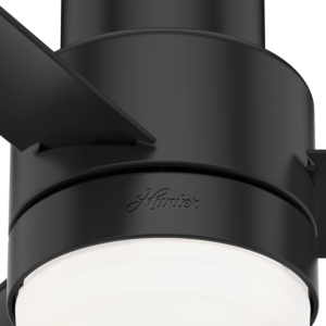 Hunter Gilmour 2 Light 44 Inch Indoor Flush Mount Ceiling Fan in Matte Black