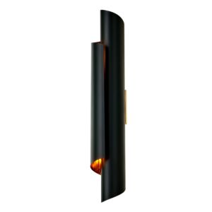 Kalco Piaga Wall Sconce in Matte Black and Polished brass