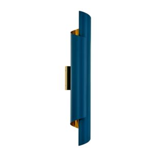 Kalco Piaga Wall Sconce in Matte blue and polished brass