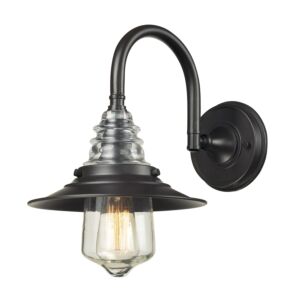 Insulator Glass 1-Light Wall Sconce in Oiled Bronze