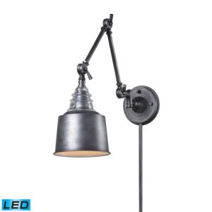 Insulator Glass 1-Light LED Wall Sconce in Weathered Zinc