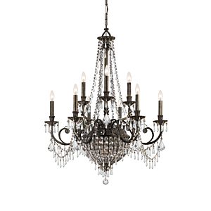 Crystorama Vanderbilt 12 Light 42 Inch Traditional Chandelier in English Bronze with Clear Hand Cut Crystals