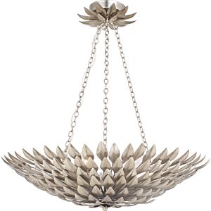 Crystorama Broche 6 Light 11 Inch Traditional Chandelier in Antique Silver