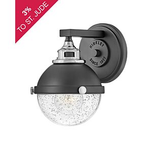 Hinkley Fletcher 1-Light Bathroom Vanity Light In Black With Chrome Accents