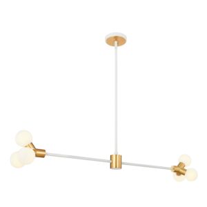 Kalco Tres 6-Light Island in White and New Brass