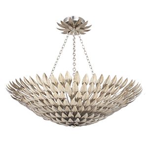 Crystorama Broche 8 Light 30 Inch Ceiling Light in Antique Silver