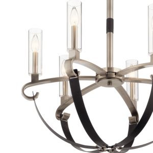 Kichler Artem 6 Light Contemporary Chandelier in Classic Pewter