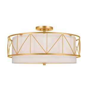 Birkleigh 4-Light Semi-Flush Mount Ceiling Light in Classic Gold