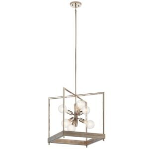 Tanis 6-Light Foyer Pendant in Distressed Antique Gray