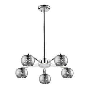 Access Glam 5 Light Contemporary Chandelier in Chrome