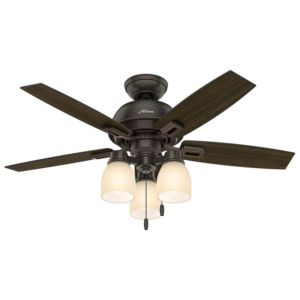 Hunter Donegan 3 Light 44 Inch Indoor Ceiling Fan in Onyx Bengal
