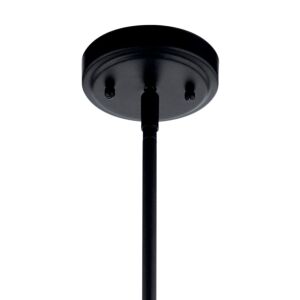 Voclain 3-Light Chandelier with Semi-Flush Mount Ceiling Light in Black