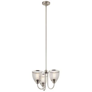 Voclain 3-Light Chandelier with Semi-Flush Mount Ceiling Light in Brushed Nickel