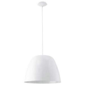 Coretto 1-Light Pendant in Steel with Glossy White