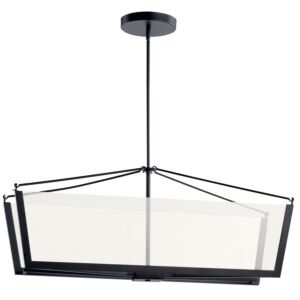 Calters 2-Light LED Linear Chandelier in Black