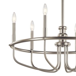 Kichler Capitol Hill 6 Light Traditional Chandelier in Brushed Nickel