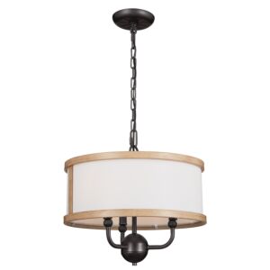 Heddle 3-Light Chandelier with Semi-Flush in Anvil Iron