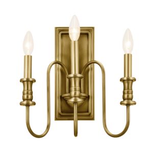 Karthe 3-Light Wall Sconce in Natural Brass