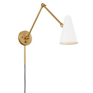 Sylvia 1-Light Wall Sconce in Natural Brass