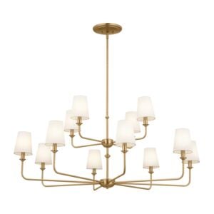 Pallas 12-Light Chandelier in Brushed Natural Brass