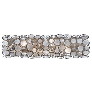Crystorama Palla 4 Light 24 Inch Bathroom Vanity Light in Antique Silver with Hand Cut Crystal Crystals