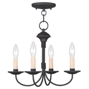 Heritage 4-Light Mini Chandelier with Ceiling Mount in Black