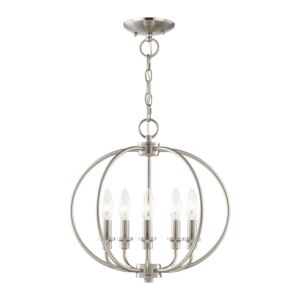 Milania 5-Light Mini Chandelier with Ceiling Mount in Brushed Nickel