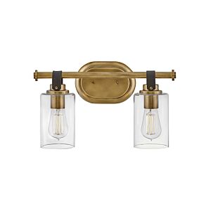 Hinkley Halstead 2-Light Bathroom Vanity Light In Heritage Brass