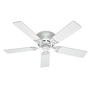 Hunter Low Profile III 52 Inch Indoor Flush Mount Ceiling Fan in White