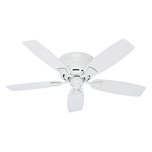 Hunter Sea Wind 48 Inch Indoor/Outdoor Flush Mount Ceiling Fan in White