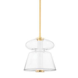 Palermo 1-Light LED Pendant in Aged Brass